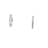 14k White Gold .75ct F VS2 Round Diamond Huggies Earrings Effy 1" inch